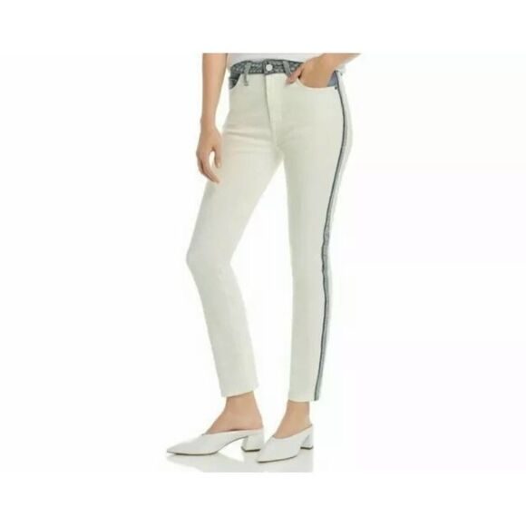 Joie Gracelyn Borderline White Blue High Rise Jean - Picture 2 of 11